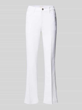 Milano Milano Italy Flared Cut Jeans mit Fransen in Weiss, Gr&ouml;&szlig;e 40