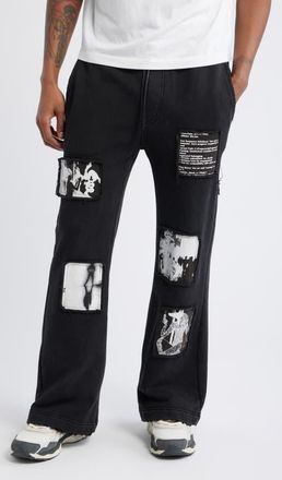 Rta Griffin Vintage Black Wash Wide Leg Sweatpants in Vintage Black Digital Patch at Nordstrom, Size Xxx-Large