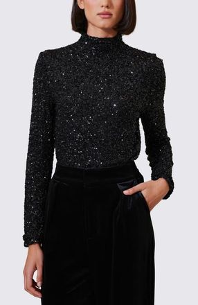Bishop + Young Sublime Funnel Neck Top in Caviar at Nordstrom, Size X-Small
