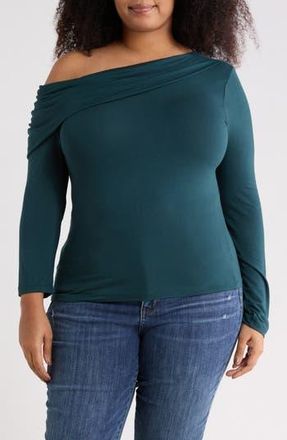 Renee C One-Shoulder Stretch Modal Top in Hunter Green at Nordstrom Rack, Size 3X
