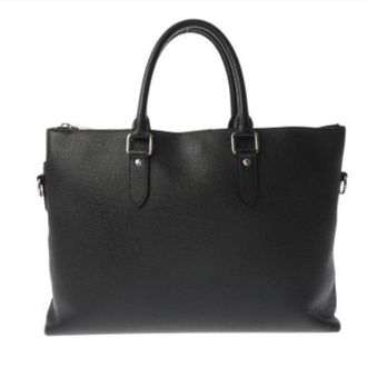 Louis Vuitton Noir Leather Briefcase (Pre-Owned)
