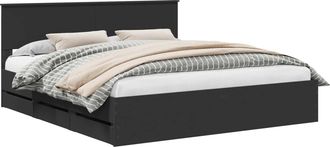 vidaXL Estructura De Cama Negro 180 X 200 Cm Madera Ingenieril Vidaxl