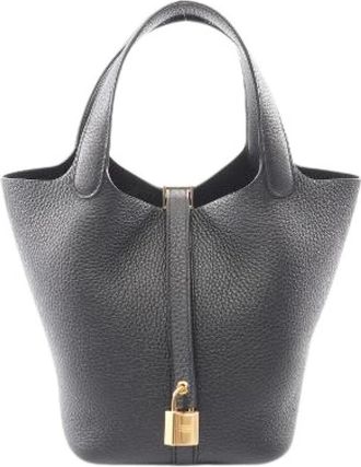 Herm&egrave;s Pre-owned Picotin Lock PM Taurillon Clemence Handbag - Pre-owned - Mujer - Negro - ONE SIZE