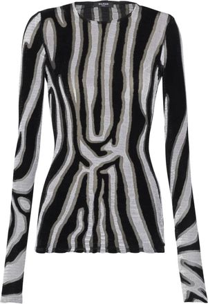 Balmain Top zebrato - Nero