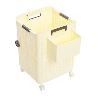 OEM Cesto De Ropa, Dise&ntilde;o Plegable, Ruedas Universales, Color Crema