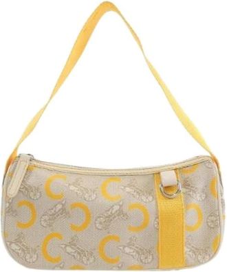 Celine Pre-owned Shoulder Bags, female, Yellow, Size: ONE SIZE Pre-owned Canvas Shoulder Bag