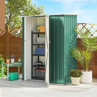 OUTSUNNY Outdoor Storage Shed Steel Garden Shed with Lockable Door in Green