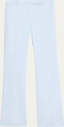 Alexander McQueen Bootcut Leaf Crepe Pants