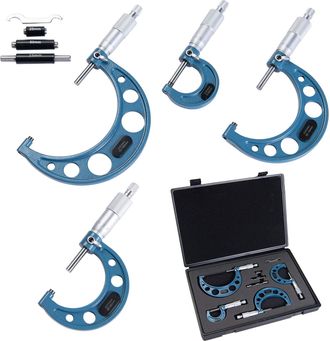 OEM Micr&oacute;metros Exteriores M&eacute;tricos De 0-100 Mm/0,01 Mm, Herramientas De Precisi&oacute;n Para Maquinistas, 4 Piezas