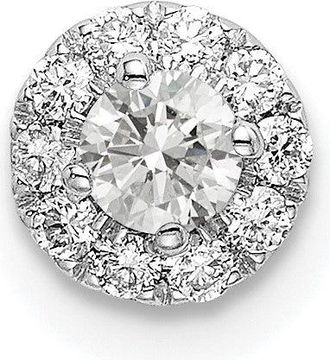 Diamond2Deal 14K White Gold Lab Grown Diamond Round Halo Pendant (0.24ct, VS, G-H)