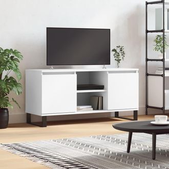 Berkfield Home TV Cabinet White 104x35x50 cm Engineered Wood | Size: 104 x 35 x 50 cm