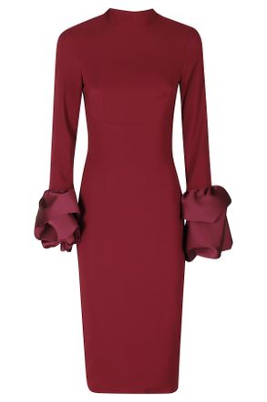 Alessandro Legora Satin Bow Cuffs Cutout Long Dress