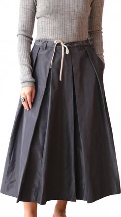 Tela Charlotte Taffeta Skirt In Graphite