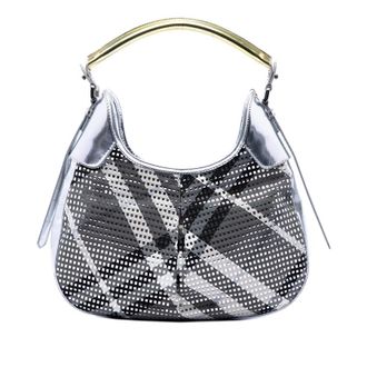 Burberry Pre-owned Burberry Metallic Patent and Beat Check Nylon Brooklyn Hobo Ladies 98ELHOMPINL9EA32