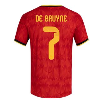adidas Kevin De Bruyne Belgium 26 Home Authentic Jersey Asia Sizing Red Bold Gold KW7641