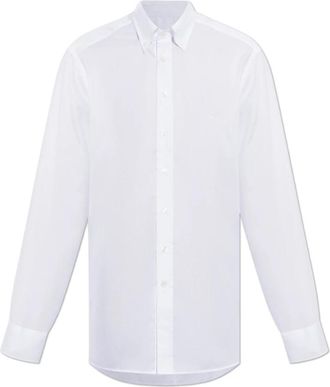 Etro Shirt met geborduurd logo - Heren - Zakelijke Overhemden - Wit - XL - Katoen - Overhemden