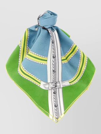 Gucci gg jacquard silk scarf horsebit cart