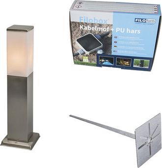 QAZQA Qazqa + Moderno Aplique De Acero Para Exteriores 45 Cm - Malios Pl&aacute;stico /acero Inoxidable Cuadrada Adecuado Para Led Max. 1 X 40 Watt