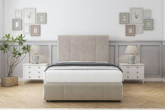 Comfort Beds Arya Plush Divan Set 2 Drawers-54 Headboard-Footboard in Cream | Size: Single