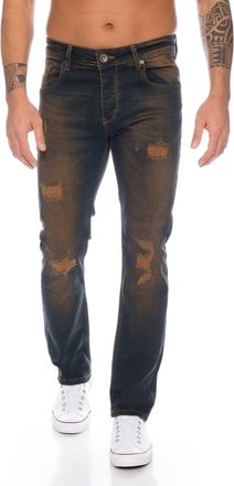 Rock Creek Mens Stonewashed Jeans, Regular-Fit Stretch Jeans, Sizes W29 - W44 - Blue - W36