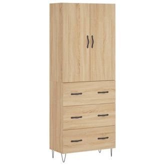 Berkfield Home Highboard Sonoma Oak 69.5x34x180 cm Engineered Wood in Light Tan