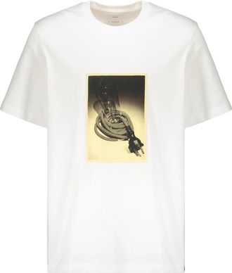 OAMC Geribbeld katoenen T-shirt met achterlogo - Heren - T-shirts - Wit - S - Katoen - Tops