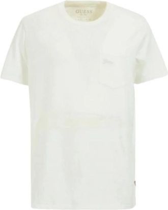 Guess Camiseta Sueded - Heren - T-shirts - Wit - S - Katoen - Tops