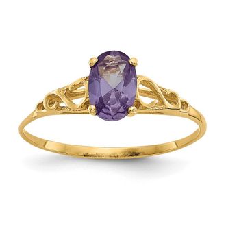 Diamond2Deal 14k Yellow Gold Alexandrite Ring