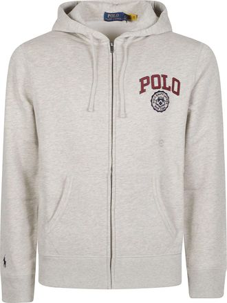 Polo Ralph Lauren Heathered Zip-Up Cotton-Blend Hoodie