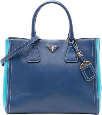 Prada Pre-owned Tote Bags, female, Blue, Size: ONE SIZE Pre-owned The Galleria Tote Bag