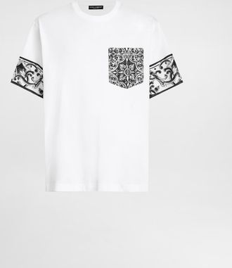 Dolce & Gabbana Short-sleeved T-shirt With Majolica Print - Man T-shirts And Polos White 44