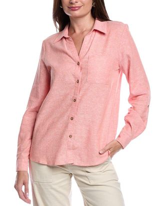 Jones New York Button Front Linen-Blend Tunic