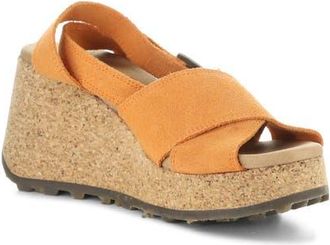 FLY London Dony Platform Wedge Sandal in Orange at Nordstrom, Size 10-10.5Us