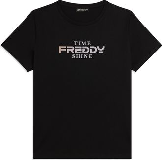 Freddy T-shirt Comfort Fit con Logo FREDDY e Slogan Time Shine