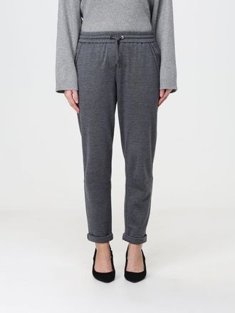 Brunello Cucinelli Pantaloni jogging in cotone a gamba dritta con monile