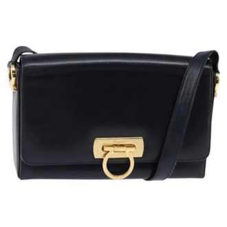 Ferragamo Pre-owned Cross Body Bags, female, Black, Size: ONE SIZE Pre-owned Leather Shoulder Bag