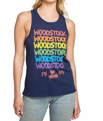 Chaser Woodstock Muscle Tank In Blue