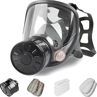 OEM Mascarilla De Protecci&oacute;n Respiratoria - M&aacute;scara Facial Completa Con Filtro De Carb&oacute;n Activado 40 Mm - Para Protecci&oacute;n Contra Gases Dampes Y Productos 