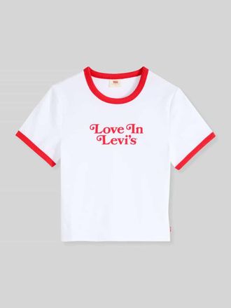 Levi's Slim Fit T-Shirt aus Baumwoll-Mix in Rot Melange, Gr&ouml;&szlig;e XS