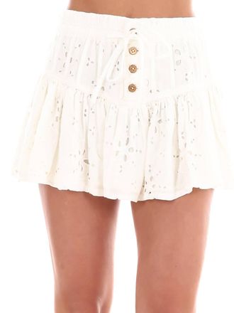 Free People Roselle Eyelet Mini Skirt In Ivory