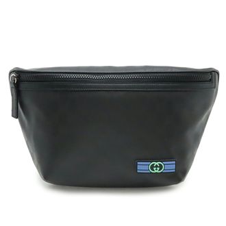 Gucci Black Blue Green Vinyl Leather Fanny Pack (Pre-Owned)