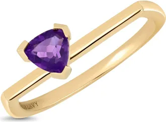 Bony Levy 14K Purple Amethyst Trillion Stackable Ring in 14K Yellow Gold/amethyst at Nordstrom, Size 6.5