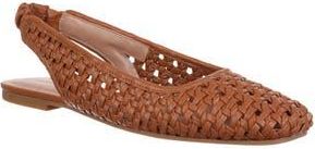 Nordstrom Arabella Woven Slingback Flat in Tan Toffee at Nordstrom Rack, Size 5.5