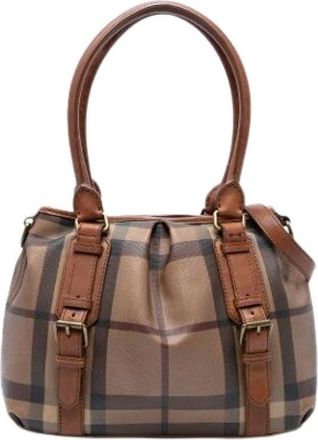 Burberry Pre-owned Handbags, female, Brown, Size: ONE SIZE Pre-owned Canvas Handbag