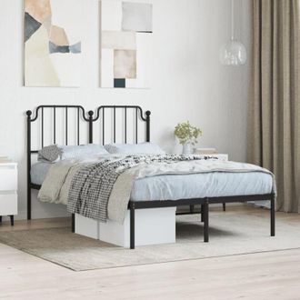 vidaXL Giroletto con Testiera in Metallo Nero 120x190 cm - Vidaxl