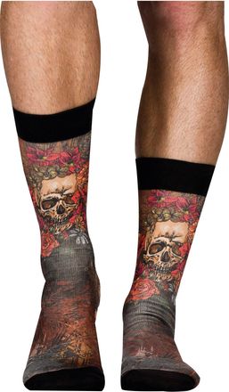 Wigglesteps Wiggle Steps Skulls & Roses Mens Socks - Multicoloured - One size