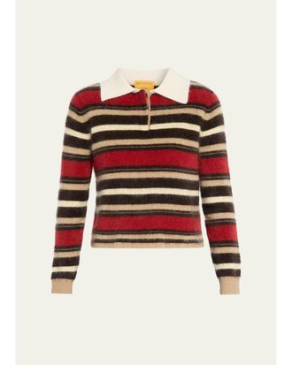 Guest In Residence Grizzly Cashmere Crop Rugby Sweater