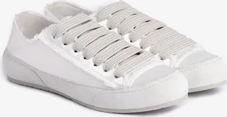 Pedro Garcia White frayed satin sneaker | Parson | Essentials collection