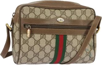 Gucci Pre-owned Cross Body Bags, female, Beige, Size: ONE SIZE Pre-owned Vintage GG Canvas Shoulder Bag