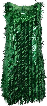 Giulia N Couture Elegante Damesjurk van Polyester - Dames - Feestkleedjes - Groen - L - Polyester - Kleedjes